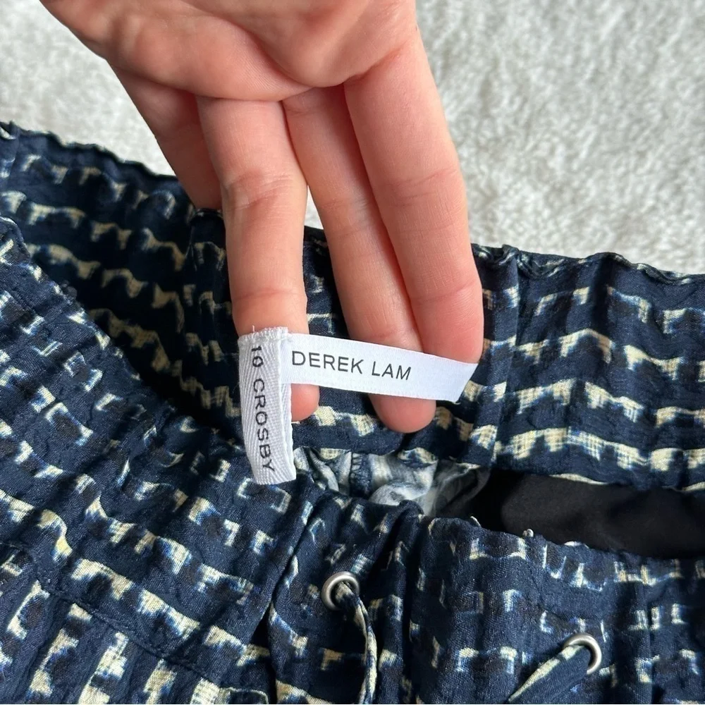 Derek Lam Silk Navy Blue Yellow Pants XS (2)